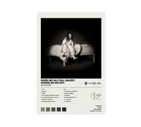 Poster su tela con stampa di Billie Eilish When We All Fall Asleep Where Do We Go - Decorazione per camera da letto, per ufficio, camera da letto, senza cornice, 40 x 60 cm
