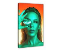 Poster su tela con stampa di Kylie Minogue Tension 85, decorazione per camera da letto, sport, ufficio, camera da letto, regalo, con cornice, 30 x 45 cm