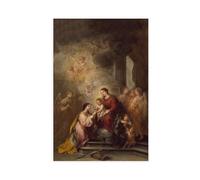 Poster su tela con stampa famosa di Bartolome Esteban Murillo Il mistico matrimonio di Santa Caterina, decorazione da parete per camera da letto, ufficio, cucina, idea regalo
