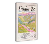 Poster su tela con stampa floreale rosa con versi biblici ad acquerello (1), decorazione per camera da letto, ufficio, camera da letto, regalo, 50 x 75 cm