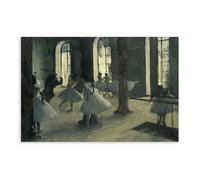 Poster su tela con stampe famose di Edgar Degas La Répétition Au Foyer De La Danse, decorazione da parete per camera da letto, ufficio, stanza, regalo, senza cornice, 61 x 91,4 cm