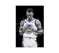 Poster su tela con stella dello sport di Stephen Curry con il pallone da basket The Greatest Shooter in History, 1 poster su tela, decorazione artistica da parete per soggiorno e camera da letto,