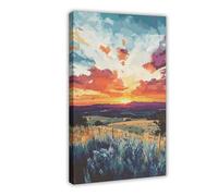 Poster su tela con Texas Hill Country, decorazione per camera da letto, ufficio, stanza, regalo, 60 x 90 cm