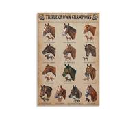 Poster su tela da appendere alla parete con cavallo Triple Crown Champions, decorazione per la casa, 50 x 75 cm