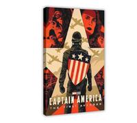 Poster su tela del film Captain America The First Avenger, decorazione per camera da letto, ufficio, camera da letto, regalo, 30 x 45 cm