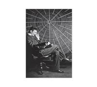Poster su tela del film Fisico Nikola Tesla, decorazione per camera da letto, ufficio, camera da letto, regalo, 20 x 30 cm