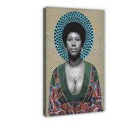 Poster su tela di Aretha Franklin, con copertina musicale, stile cornice, 60 x 90 cm