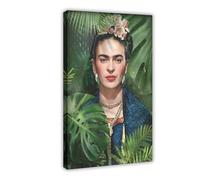 Poster su tela di Frida Kahlo, decorazione per camera da letto, sport, ufficio, stanza, regalo, stile cornice, 60 x 90 cm