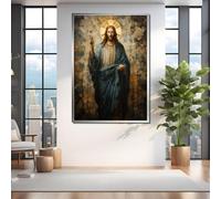 Poster su tela di Gesù Cristo, stampe artistiche da parete, quadri religiosi sacri per soggiorno e ufficio, cornice 70x100 cm