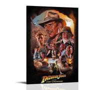 Poster su tela di Indiana Jones per camera da letto, decorazione artistica da parete, stampa artistica da parete, stile retrò, decorazione per la casa e la camera da letto, 40 x 60 cm, con cornice