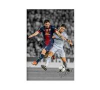 Poster su tela di Lionel Messi, Cristiano Ronaldo, decorazione per camera da letto, 60 x 90 cm