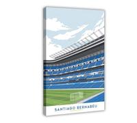 Poster su tela di Madrid, Santiago Bernabeu, decorazione per camera da letto, ufficio, camera da letto, regalo, 20 x 30 cm