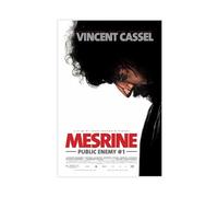 Poster su tela di Mesrine Public Enemy #1, decorazione per camera da letto, ufficio, stanza, regalo, 60 x 90 cm