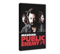 Poster su tela di Mesrine Public Enemy #1, decorazione per camera da letto, ufficio, stanza, regalo, 60 x 90 cm