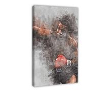 Poster su tela di Mike Tyson con immagine di Boxe (14), decorazione per camera da letto, sport, ufficio, camera da letto, regalo, stile cornice, 30 x 45 cm