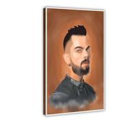 Poster su tela di Virat Kohli, arte indiana, motivo cricket, decorazione per camera da letto, ufficio, camera da letto, regalo, 50 x 75 cm