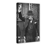 Poster su tela di Winston Churchill 3, decorazione per camera da letto, sport, ufficio, stanza, regalo, stile cornice, 30 x 45 cm