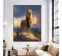 Poster Su Tela Giallo Leone Della Prateria Immagini Decorazione Murale Soggiorno 50X70Cm Animali Dipinti Ad Olio Deco Parete Camera Da Letto Adulto Poster Arte Moderna Senza Cornice