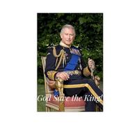 Poster su tela King Charles III, decorazione per camera da letto, sport, ufficio, camera da letto, regalo, senza cornice, 20 x 30 cm