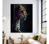 Poster Su Tela Marrone-Nero Leopardo In Gabbia Immagini Decorazione Murale Soggiorno 50X70Cm Animali Del Cinema Deco Parete Camera Da Letto Adulto Poster Arte Moderna Senza Cornice