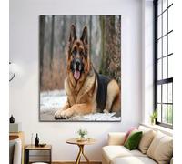 Poster Su Tela Marrone-Nero Personalità Del Cane Da Pastore Immagini Decorazione Murale Soggiorno 50X70Cm Animali Della Foresta Deco Parete Camera Da Letto Adulto Poster Arte Moderna Senza Cornice