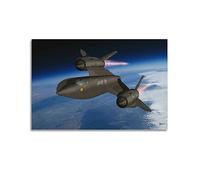 Poster su tela, motivo: aereo da combattimento Lockheed SR-71, motivo: Blackbird, decorazione artistica da parete per la camera da letto, 60 x 90 cm