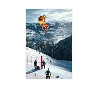 Poster su tela, motivo "Avventura sportiva estrema, ciclista, Fabio Wibmer Freedom", decorazione per camera da letto, ufficio, camera da letto, regalo, 30 x 45 cm