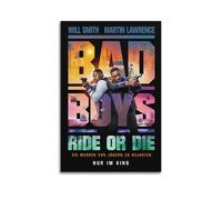 Poster su tela, motivo: Bad Boys Ride Or Die 2024, motivo film 2024, decorazione artistica da parete, stile vintage, per soggiorno e camera da letto, 30 x 45 cm, senza cornice