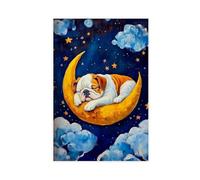 Poster su tela, motivo: cane toro da sogno, decorazione per camera da letto, ufficio, camera da letto, regalo, 30 x 45 cm