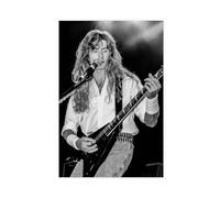Poster su tela, motivo: chitarrista anni '80, Dave Mustaine Megadeth, decorazione per camera da letto, sport, ufficio, stanza, regalo, senza cornice, 30 x 45 cm