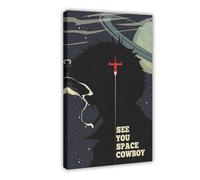 Poster su tela, motivo: cowboy Bebop (sagoma di Spike Spiegel), decorazione artistica da parete per soggiorno, camera da letto, 20 x 30 cm