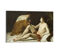 Poster su tela, motivo: Cupido e psiche Orazio Gentileschi, stampa artistica da parete, decorazione per la casa, 50 x 75 cm
