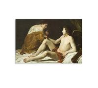 Poster su tela, motivo: Cupido e psiche Orazio Gentileschi, stampa artistica da parete per la casa, decorazione moderna, 30 x 45 cm