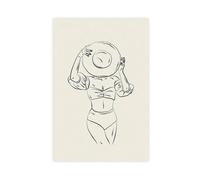 Poster su tela, motivo: donna che prende il sole, decorazione per camera da letto, ufficio, camera da letto, regalo, 60 x 90 cm