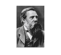 Poster su tela, motivo: economista politico comunista Friedrich Engels da appendere alla parete, decorazione per la casa, 30 x 45 cm