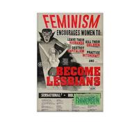 Poster su tela, motivo: femminismo incoraggia l'uguaglianza per l'omosessualità femminile, decorazione per camera da letto, ufficio, camera da letto, regalo, 40 x 60 cm