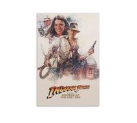 Poster su tela, motivo: I predatori dell'arca perduta, iconico film d'avventura raffigurante Indiana Jones in azione, 2 poster da parete per decorazione della stanza, 20 x 30 cm