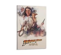 Poster su tela, motivo: I predatori dell'arca perduta, iconico film d'avventura raffigurante Indiana Jones in azione, 2, poster da parete per decorazione della stanza, 40 x 60 cm