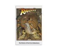 Poster su tela, motivo: I predatori dell'arca perduta, iconico film d'avventura raffigurante Indiana Jones in azione (27), poster con stampa artistica da parete per decorazione della stanza, 20 x 30