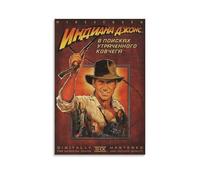 Poster su tela, motivo: I predatori dell'arca perduta, iconico film d'avventura raffigurante Indiana Jones in azione (25), poster da parete per decorazione della stanza, 30 x 45 cm