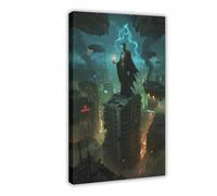 Poster su tela, motivo: Il male della città oscura (1), decorazione per camera da letto, ufficio, camera da letto, regalo, 40 x 60 cm