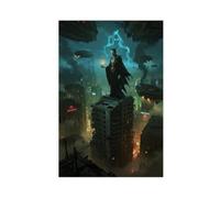 Poster su tela, motivo: Il male della città oscura (1), decorazione per camera da letto, ufficio, camera da letto, regalo, 30 x 45 cm