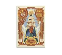 Poster su tela, motivo: Il Signore degli Anelli, motivo "Il pianeta del tesoro", vintage, poster artistico da parete per soggiorno, 50 x 75 cm
