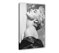 Poster su tela, motivo: La regina del pop Madonna Ciccone, decorazione per camera da letto, ufficio, camera da letto, regalo, con cornice, 60 x 90 cm