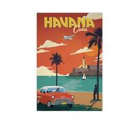 Poster su tela, motivo: L'Avana Cuba, poster di viaggio (2), decorazione artistica da parete per soggiorno e camera da letto, 50 x 75 cm