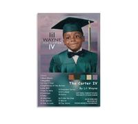 Poster su tela, motivo: Lil Wayne Tha Carter IV, poster da parete per soggiorno, moderno, per la camera da letto, per la camera da letto, la musica e il film, 30 x 45 cm, senza cornice