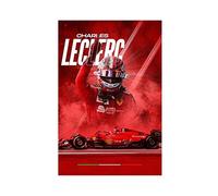Poster su tela, motivo: pilota di Formula 1 Charles Leclerc, decorazione per camera da letto, sport, ufficio, stanza, regalo, senza cornice, 30 x 45 cm