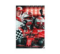 Poster su tela, motivo: pilota di Formula 1 Charles Leclerc, decorazione per camera da letto, sport, ufficio, stanza, regalo, senza cornice, 20 x 30 cm