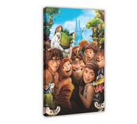Poster su tela, motivo: The Croods, decorazione artistica da parete per soggiorno, camera da letto, 30 x 45 cm