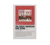 Poster su tela, motivo: The Great American Bar Scene di Zach Bryan, decorazione artistica da parete per camera da letto, poster artistico, stampa artistica da parete, stile retrò, per la casa e la